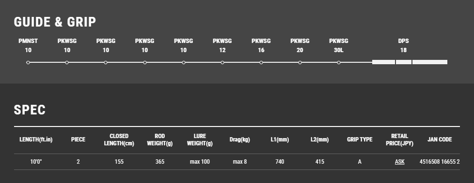 Tailwalk MANBIKA Ver2 100XH Shore Jigging Rod