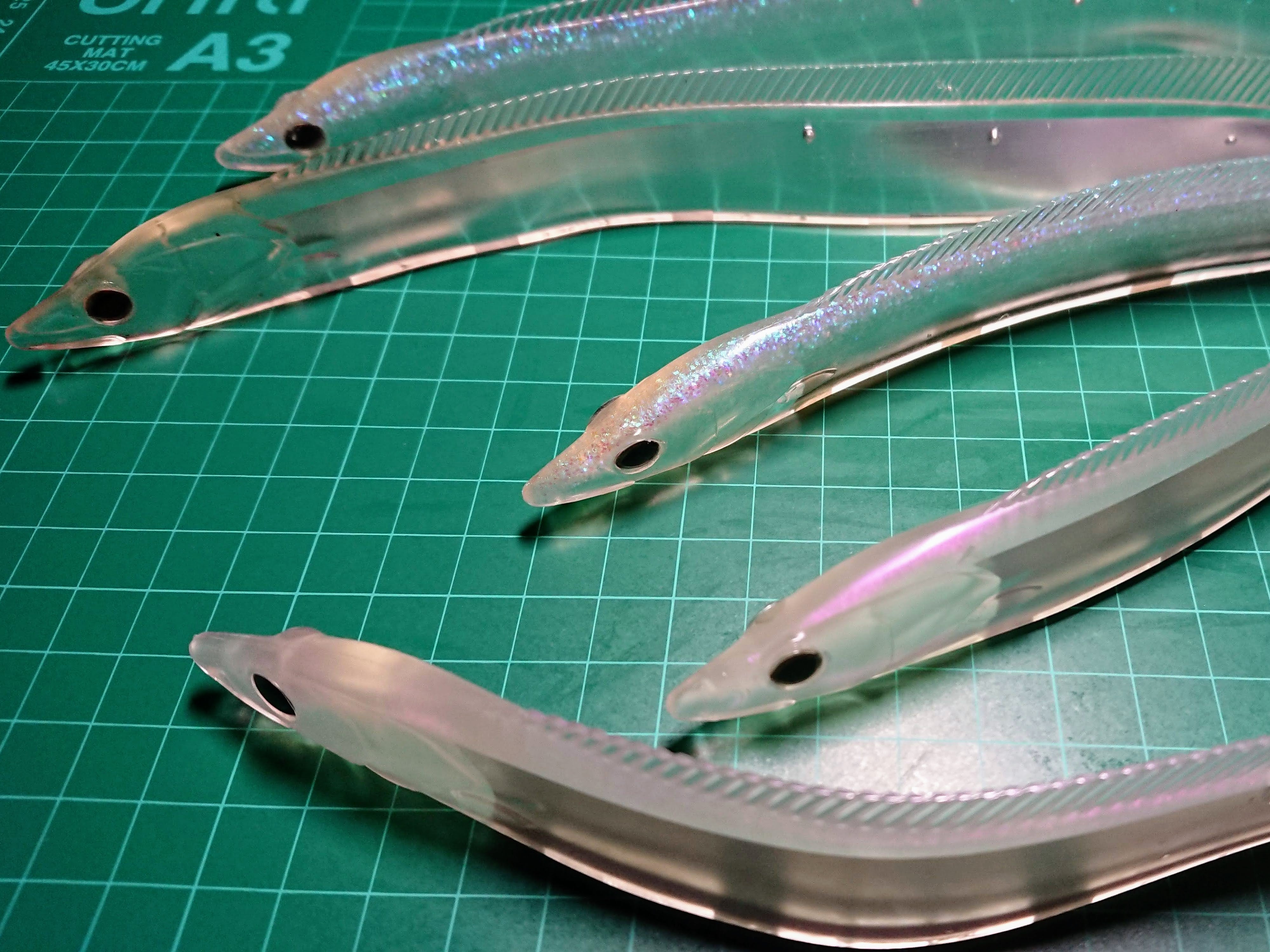 Close look of Fish Arrow Frost Fish like soft bait